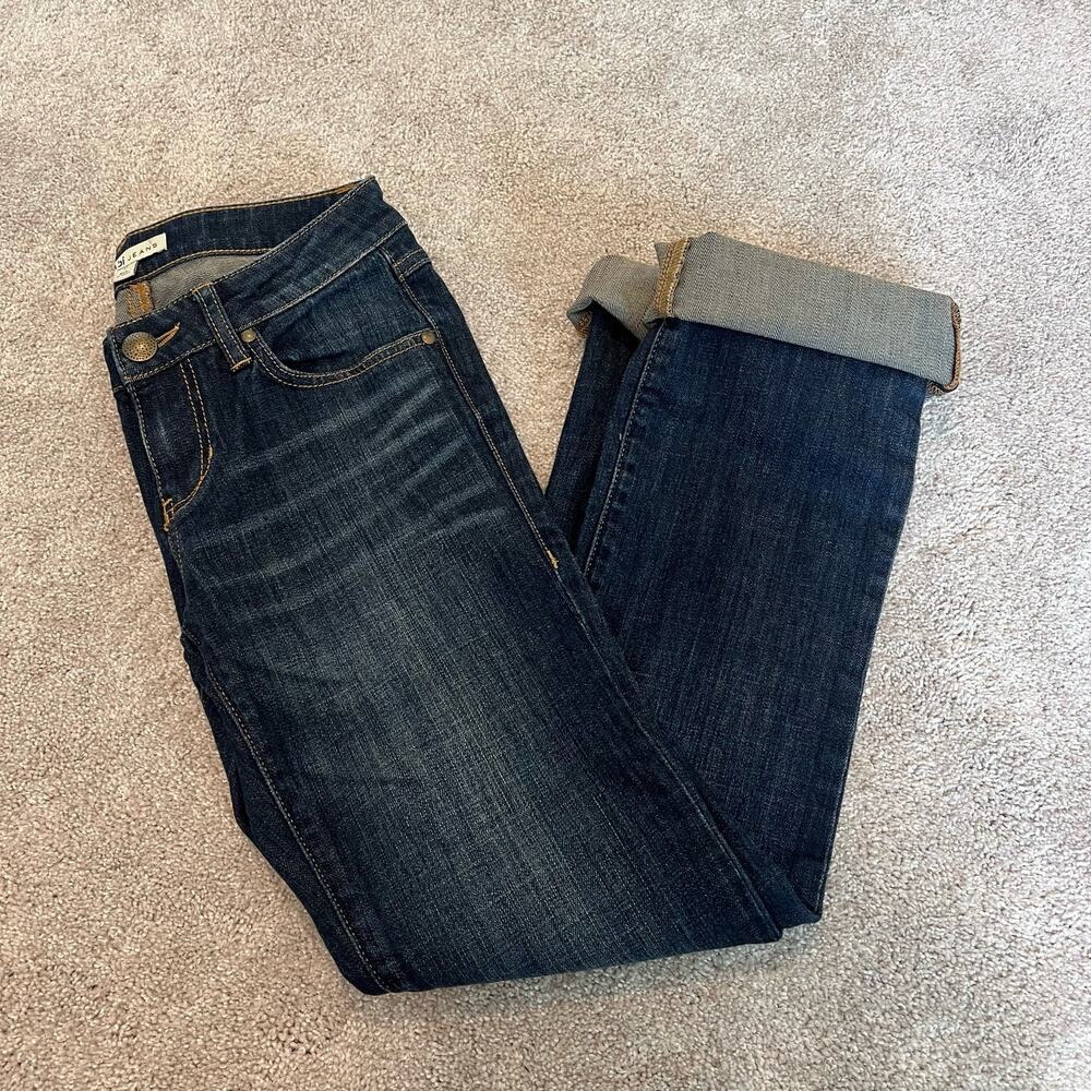 Cabi Jeans Women's Rolled Straight Leg Denim Dark Wash Size‎ 2